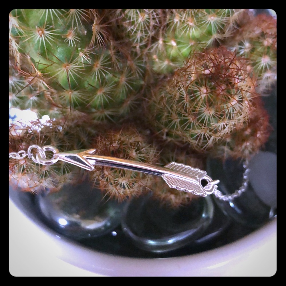 Silver Colored Arrow Necklace